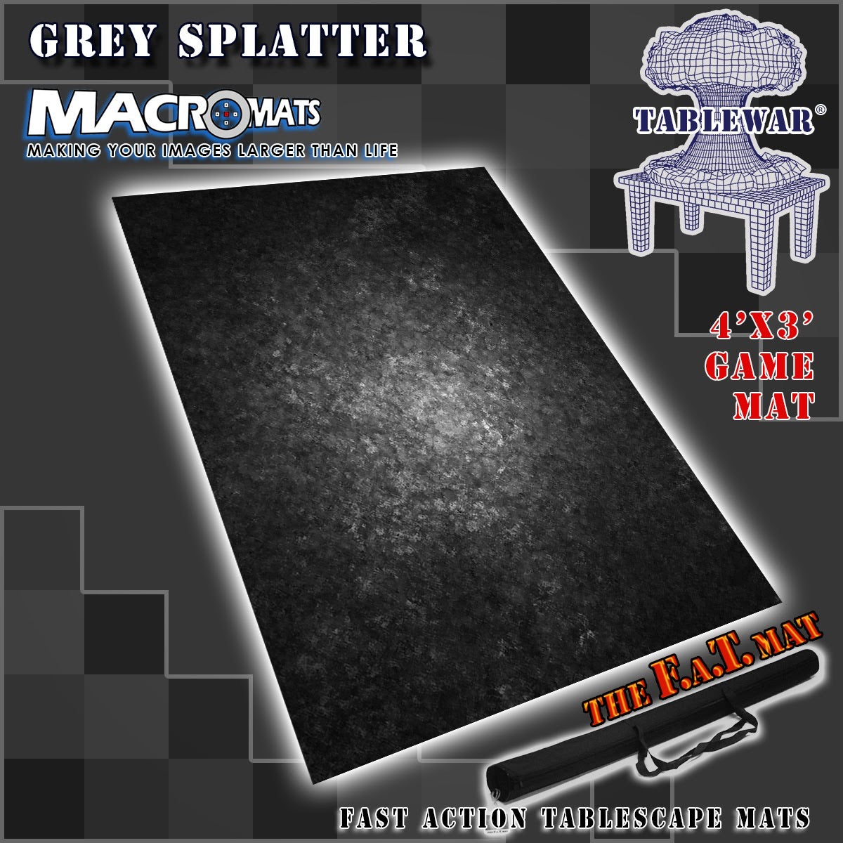 4x3' 'Grey Splatter' MacroMat Photography Backdrop