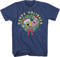 Mad Engine SpongeBob and Patrick Wreath Joy Happy Holidays Short Sleeve Christmas T-Shirt - S