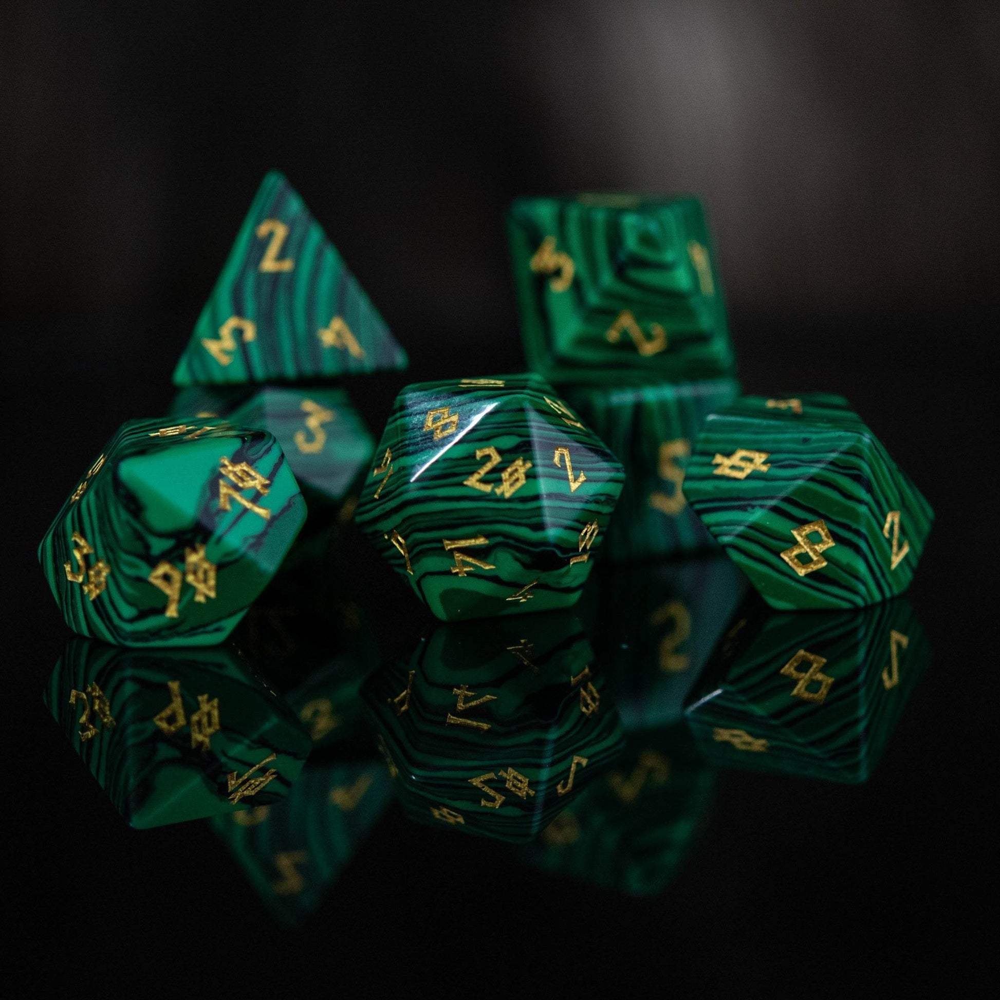 Malachite Stone Dice Set 'PRE-ORDER | SPRING EVENT DEAL' - 