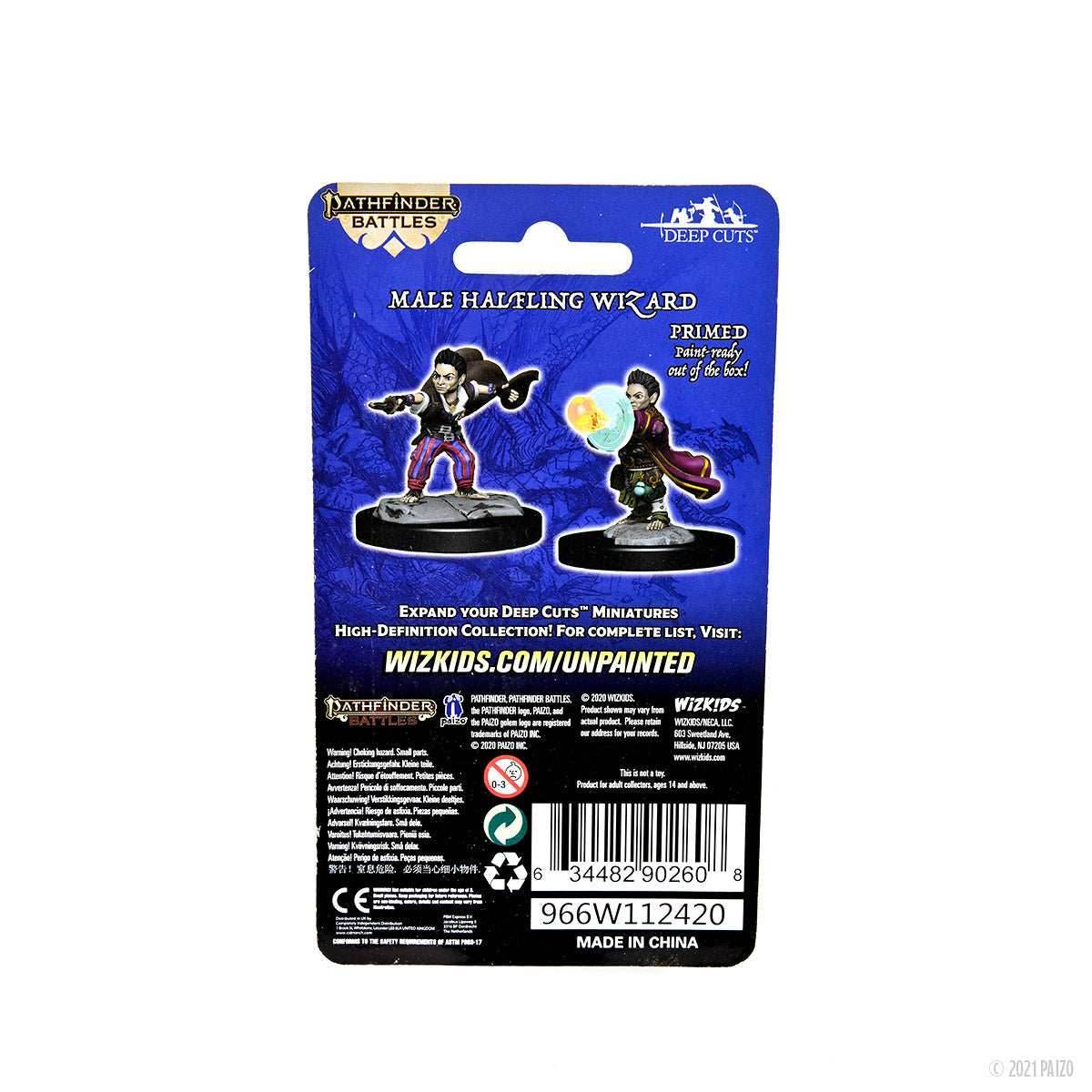 Pathfinder Battles: Deep Cuts - Halfling Wizard Male - 