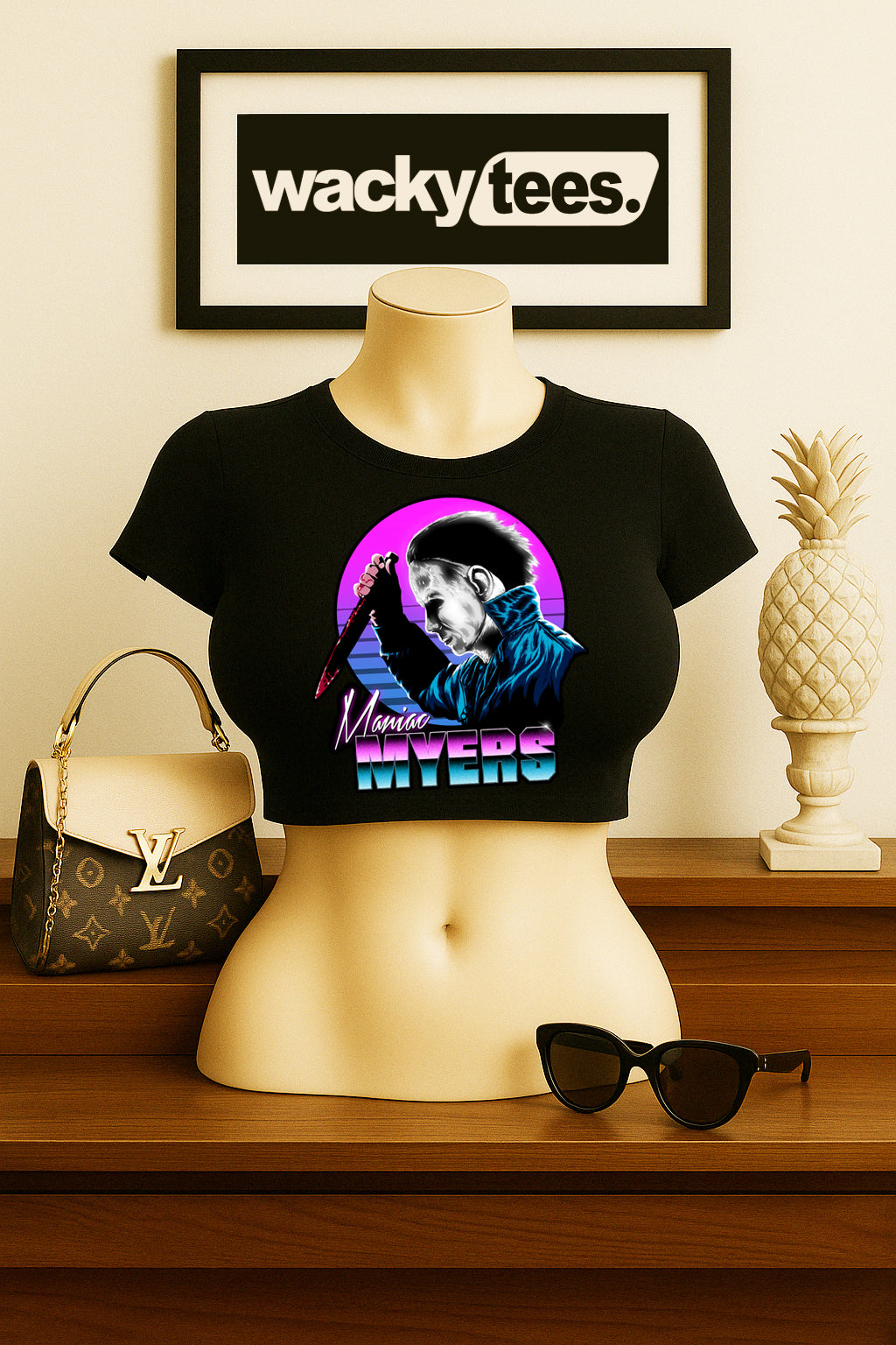 Maniac Myers 80s style Michael Myers Horror Terror Halloween Graphic Tee Shirt