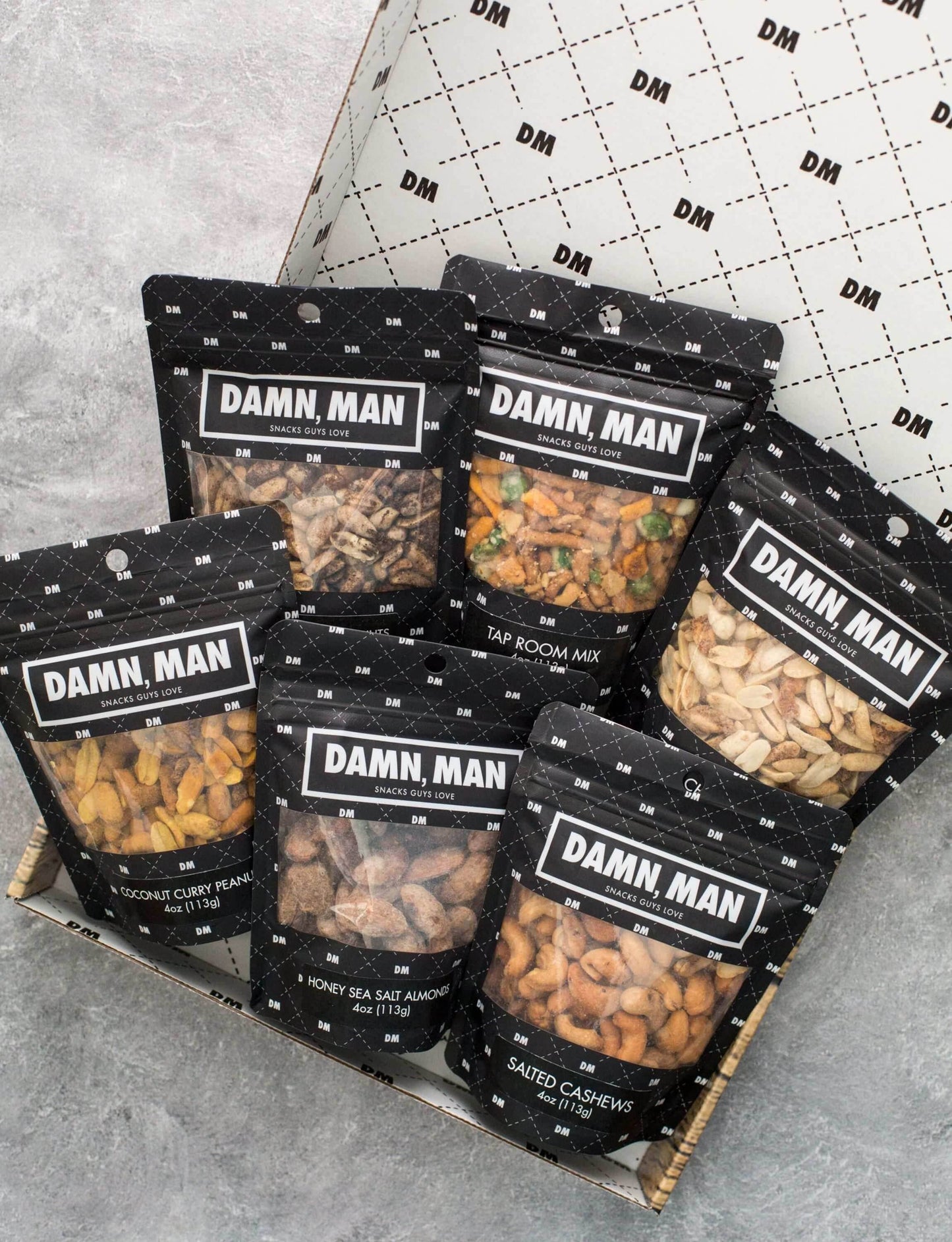 Manly Mixed Nuts Box – 6 Gourmet Nut Varieties | Handcrafted & Kettle-Cooked Snacks - 