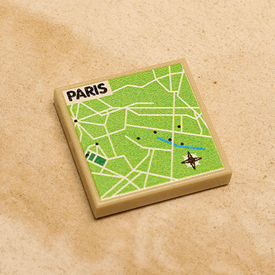 B3 Customs® Paris, France Map (2x2 Tile) - 