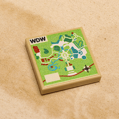 Custom WDW Map (2x2 Tile) made using LEGO part - 