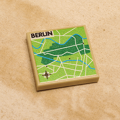 B3 Customs® Berlin, Germany Map (2x2 Tile) - 