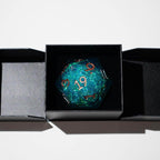 Massive Sea Green Teal Liquid Core 95MM Chonk Handmade Resin Dice And Box - Only 1 D20