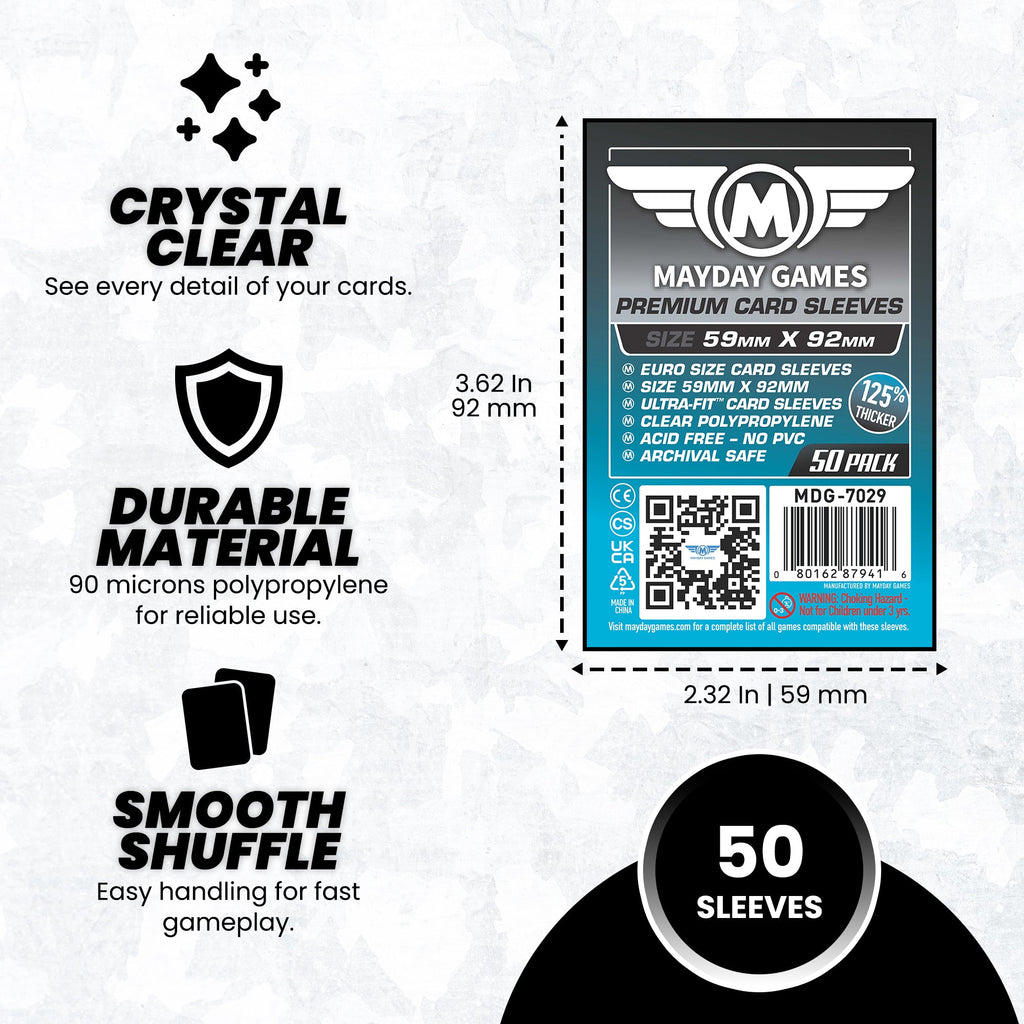 Euro Game Card Sleeves (59x92mm) Standard 7028 or Premium 7029