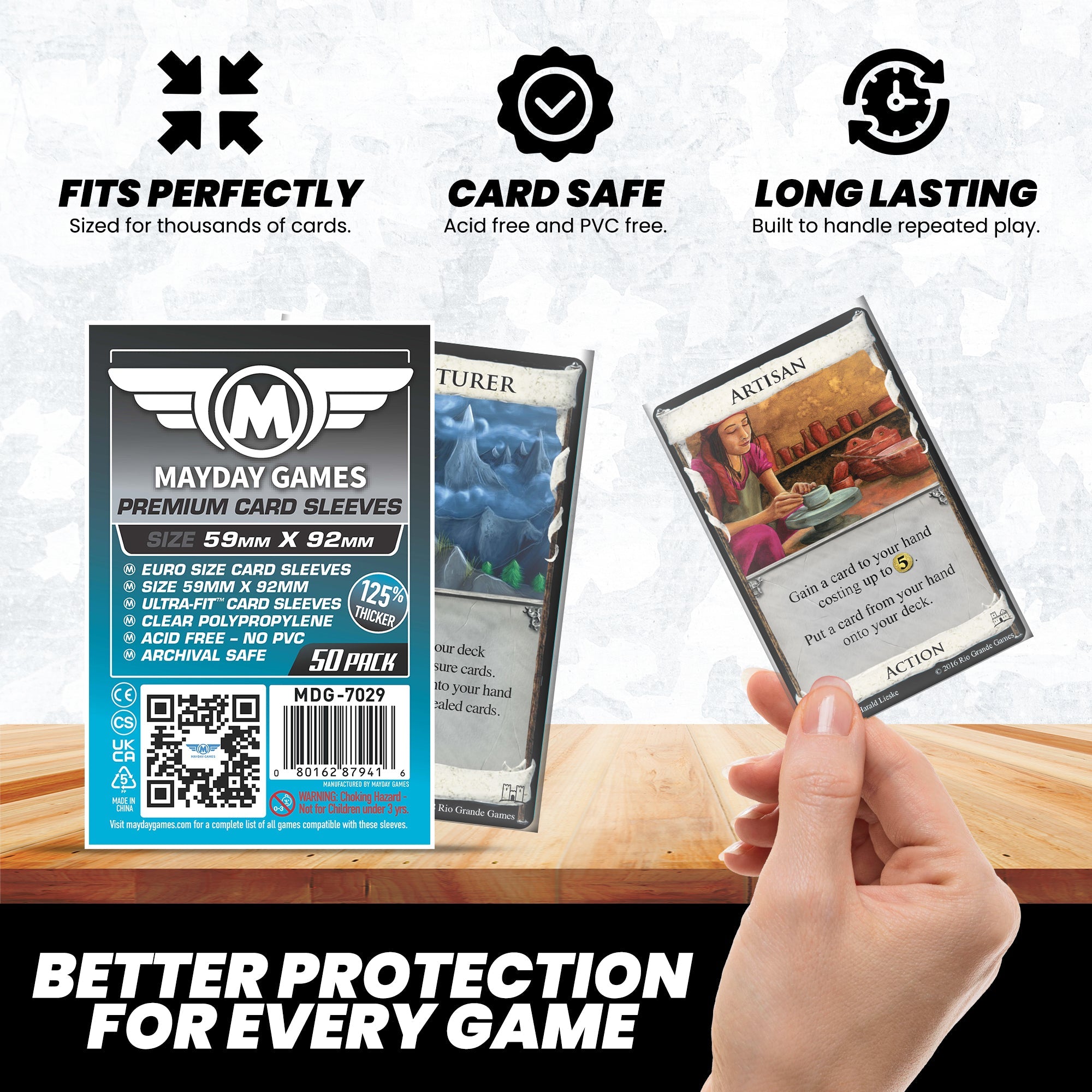 Euro Game Card Sleeves (59x92mm) Standard 7028 or Premium 7029