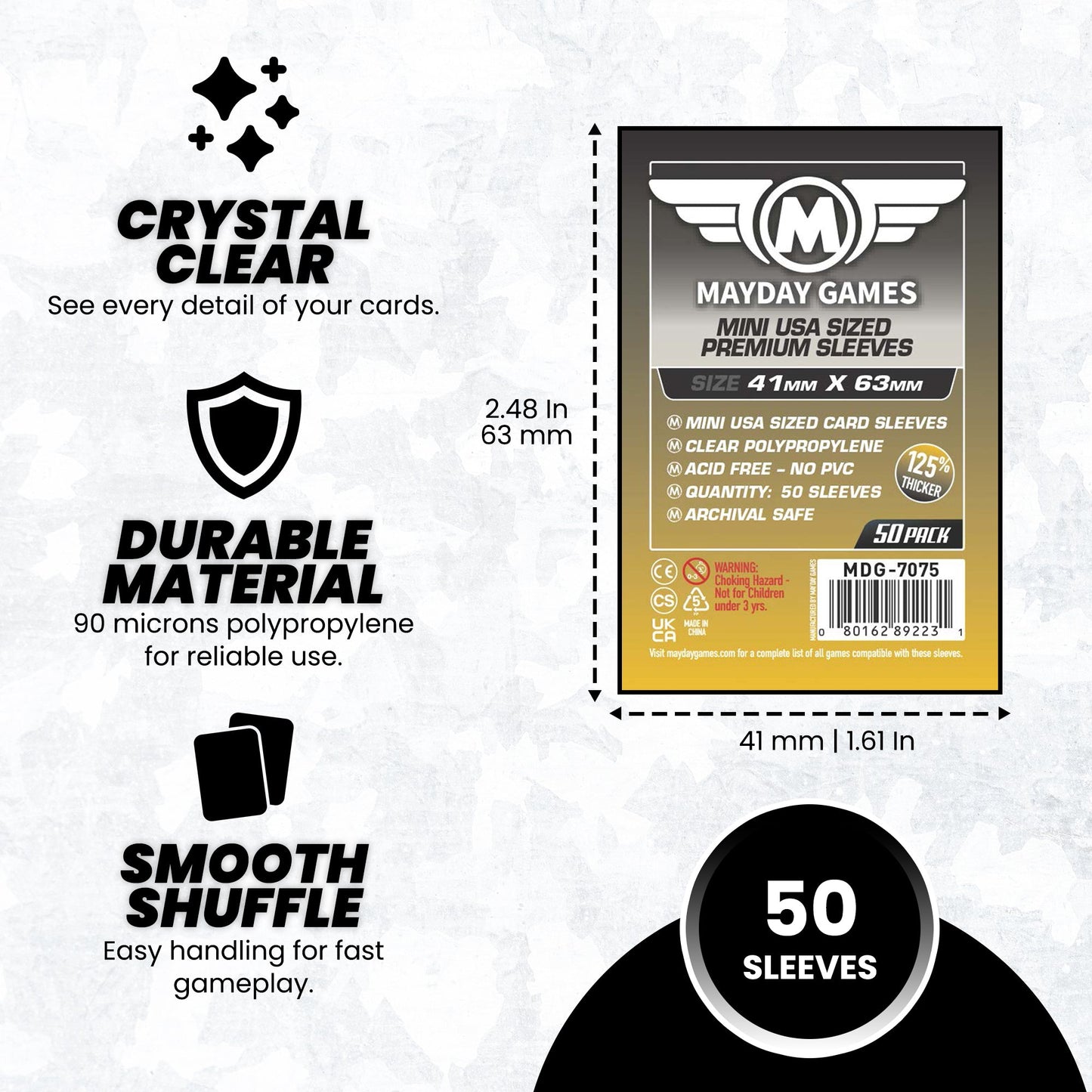 Mini USA Card Sleeves (41x63mm) Standard 7039 or Premium 7075