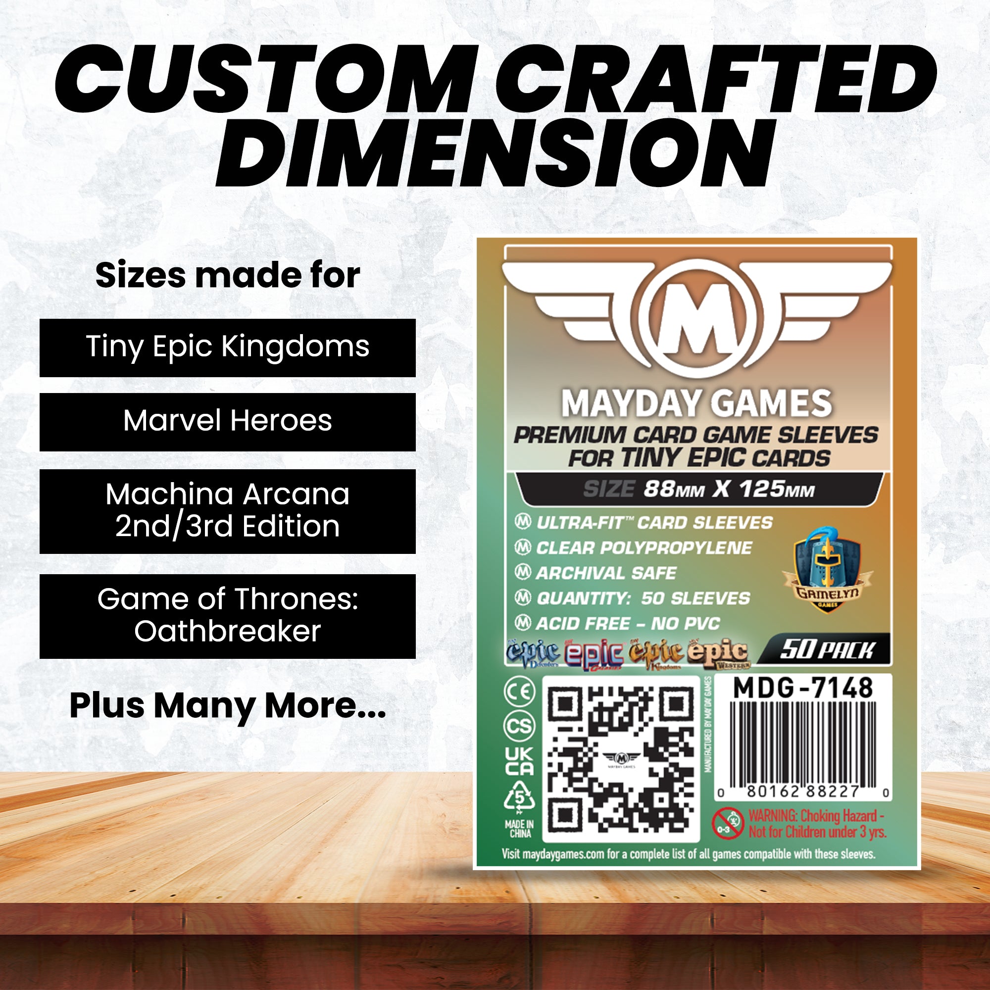 "Tiny Epic Kingdoms" Compatible Card Sleeves (88x125mm)