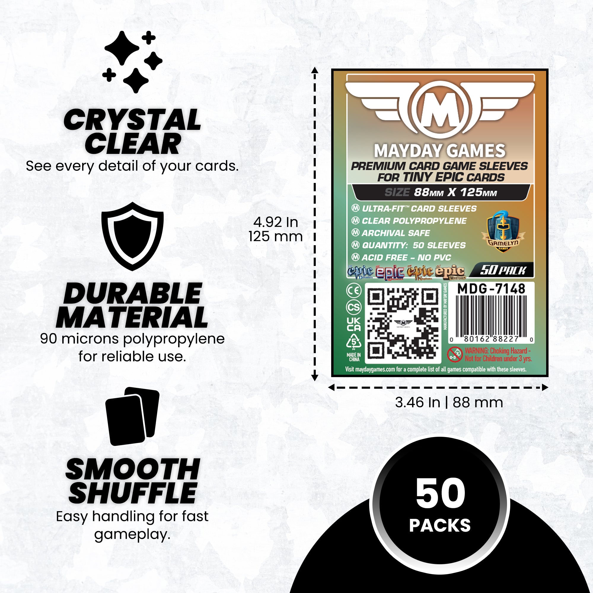 "Tiny Epic Kingdoms" Compatible Card Sleeves (88x125mm)