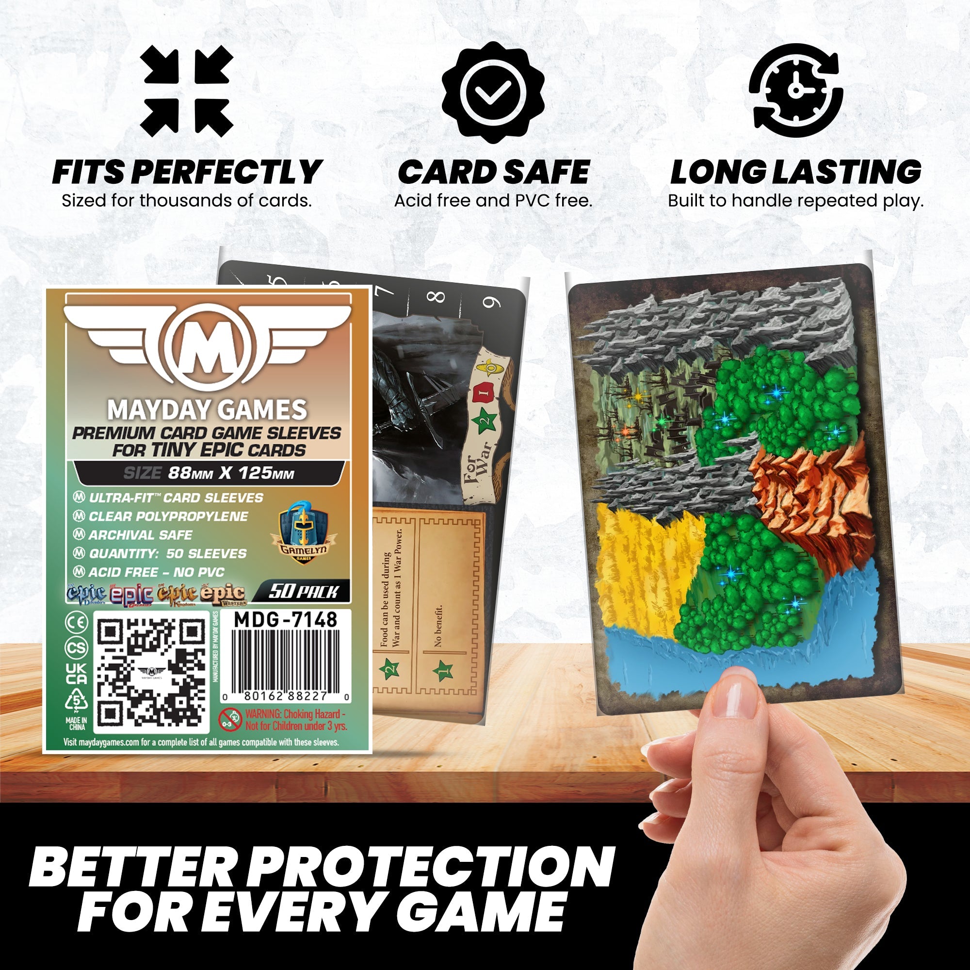 "Tiny Epic Kingdoms" Compatible Card Sleeves (88x125mm)