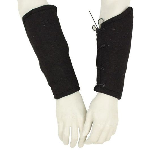 Medieval Padded Cloth Bracers Black-0