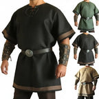 Medieval Viking Wear Warrior Costume Men Renaissance Knight Pirate Shirt LARP Outfit