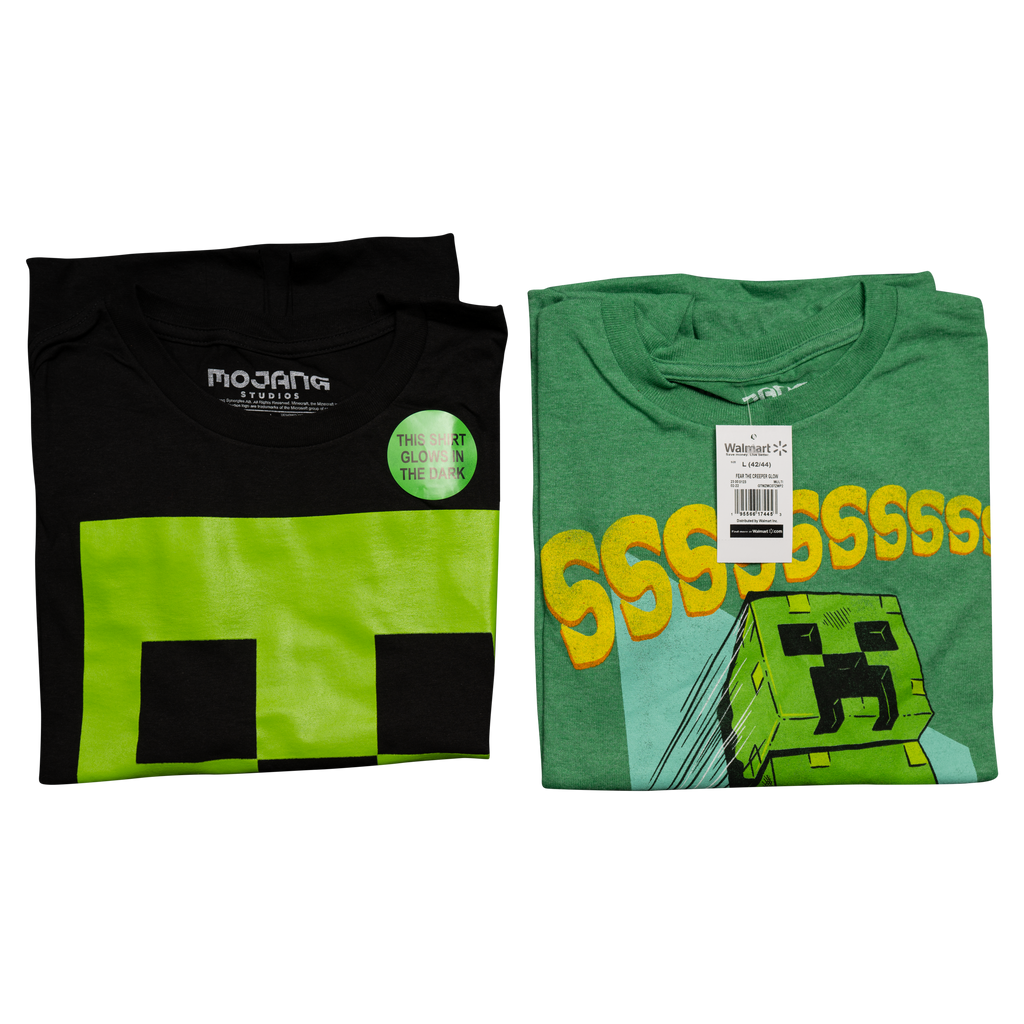 Men's Minecraft Fear the Creeper Glow in Dark 2 Piece Set T-shirt