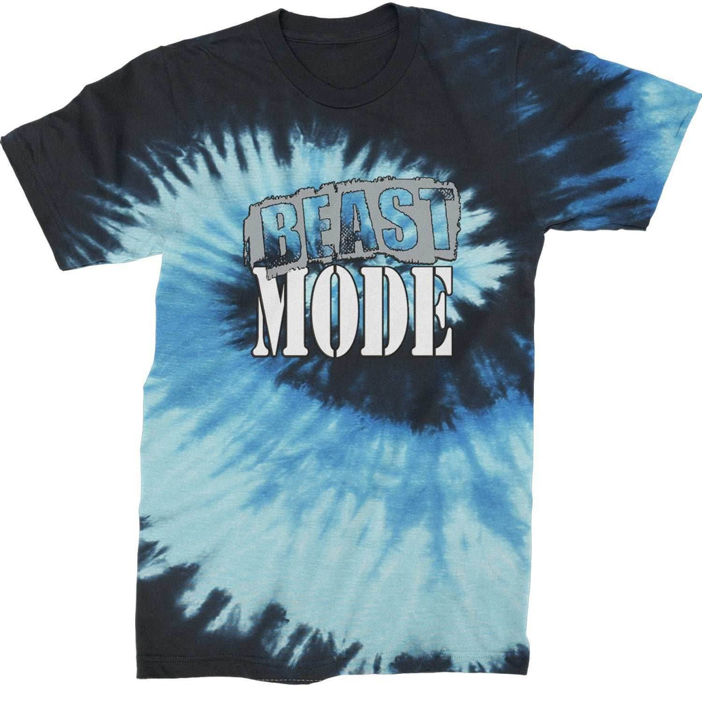 Beast Mode Training Gym Workout Mens T-shirt - Tie-Dye Blue Ocean / Mens Small