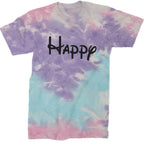 Happy - 7 Dwarfs Costume Mens T-shirt - Tie-Dye Cotton Candy / Mens Small
