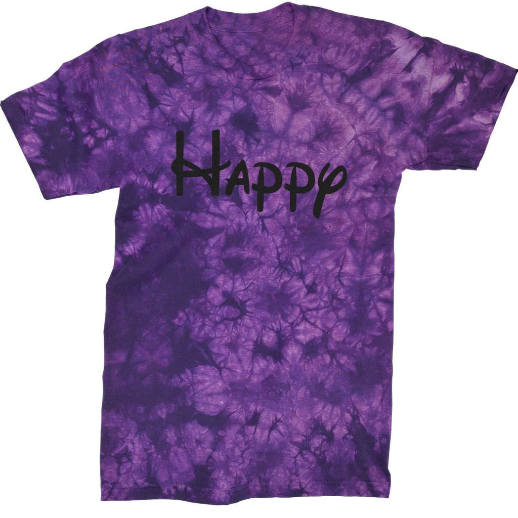 Happy - 7 Dwarfs Costume Mens T-shirt - Heather Grey / Mens Small