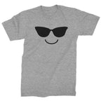Emoticon Sunglasses Smile Face Mens T-shirt - Heather Grey / Mens Small