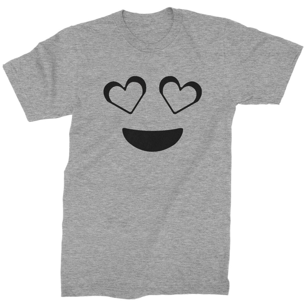 Emoticon Heart Eyes Smile Face Mens T-shirt - Heather Grey / Mens Small