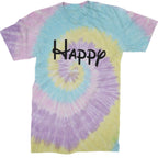 Happy - 7 Dwarfs Costume Mens T-shirt - Tie-Dye Jellybean / Mens Small