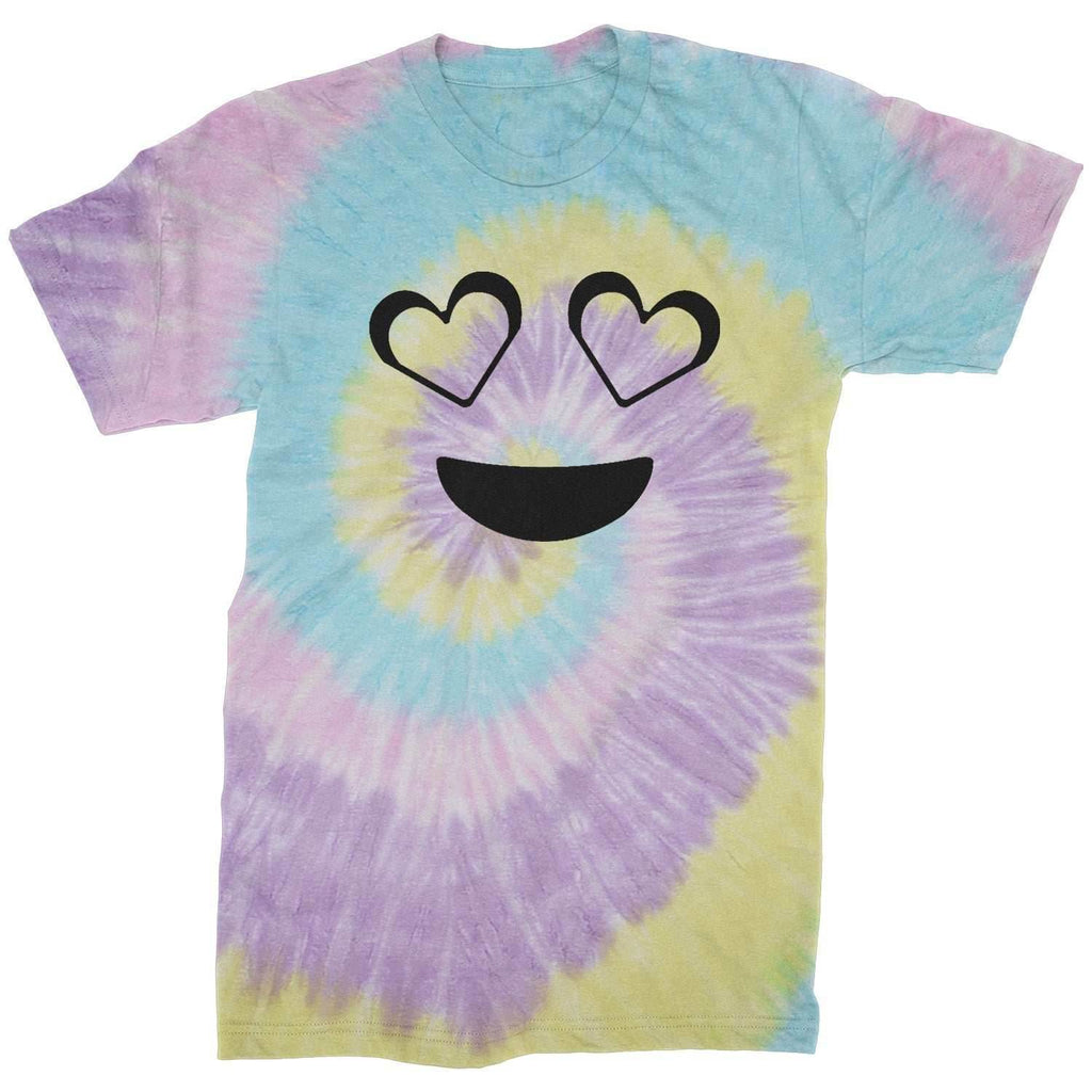Emoticon Heart Eyes Smile Face Mens T-shirt - Tie-Dye Jellybean / Mens Small