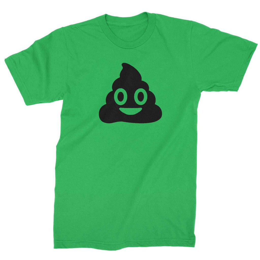 Emoticon Poop Face Smile Face Mens T-shirt - Kelly Green / Mens Small