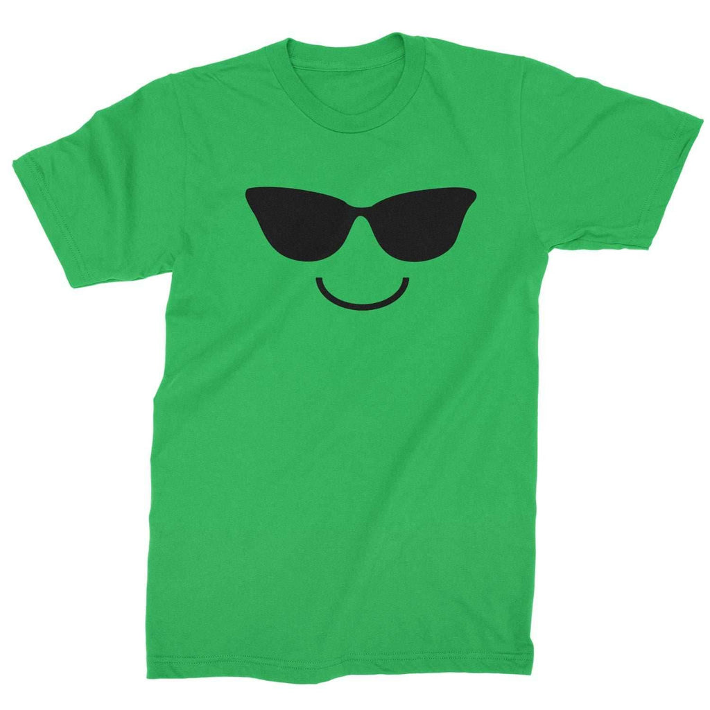 Emoticon Sunglasses Smile Face Mens T-shirt - Kelly Green / Mens Small