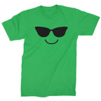 Emoticon Sunglasses Smile Face Mens T-shirt - Kelly Green / Mens Small