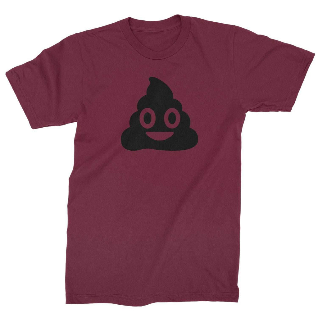 Emoticon Poop Face Smile Face Mens T-shirt - Maroon / Mens Small