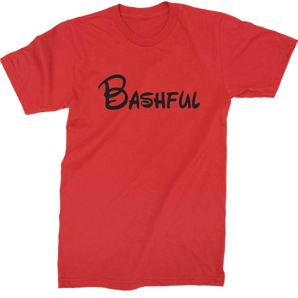 Bashful - 7 Dwarfs Costume Mens T-shirt - Red / Mens Small