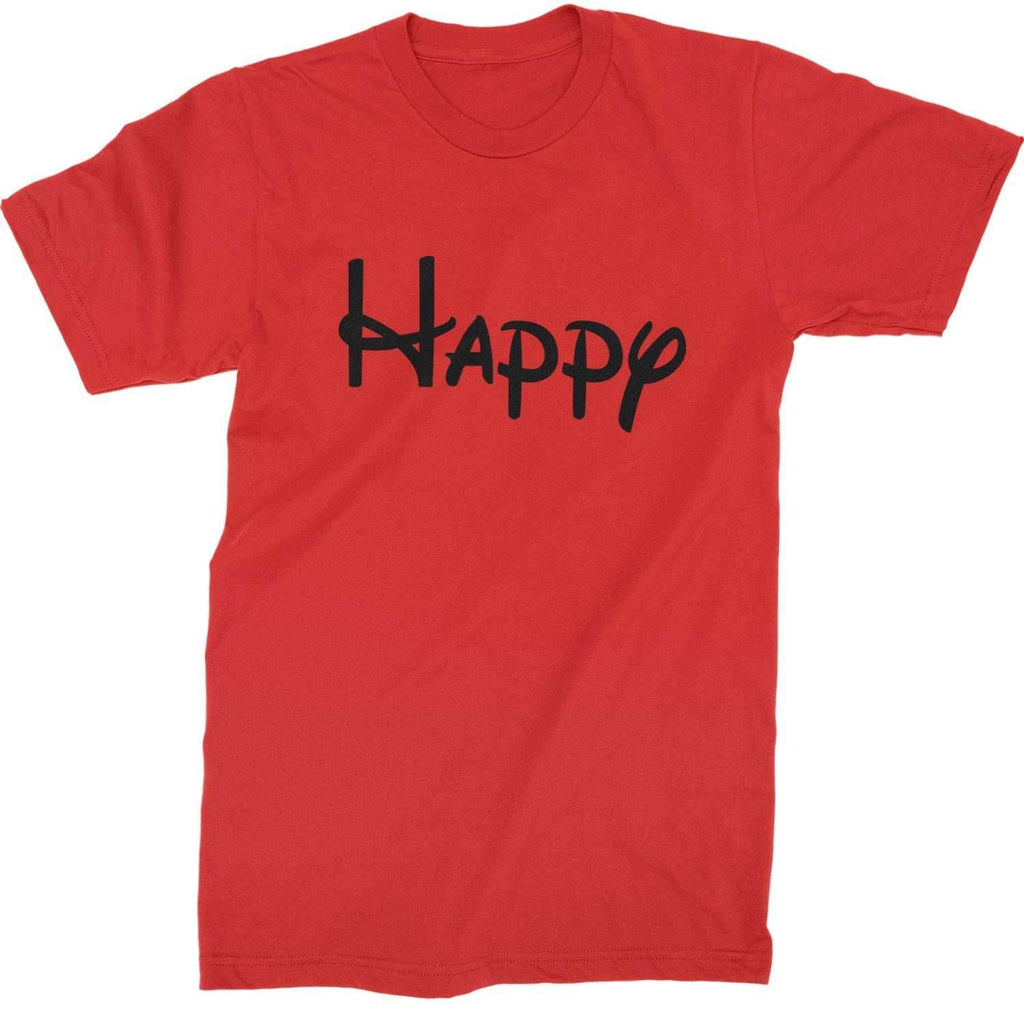 Happy - 7 Dwarfs Costume Mens T-shirt - Red / Mens Small