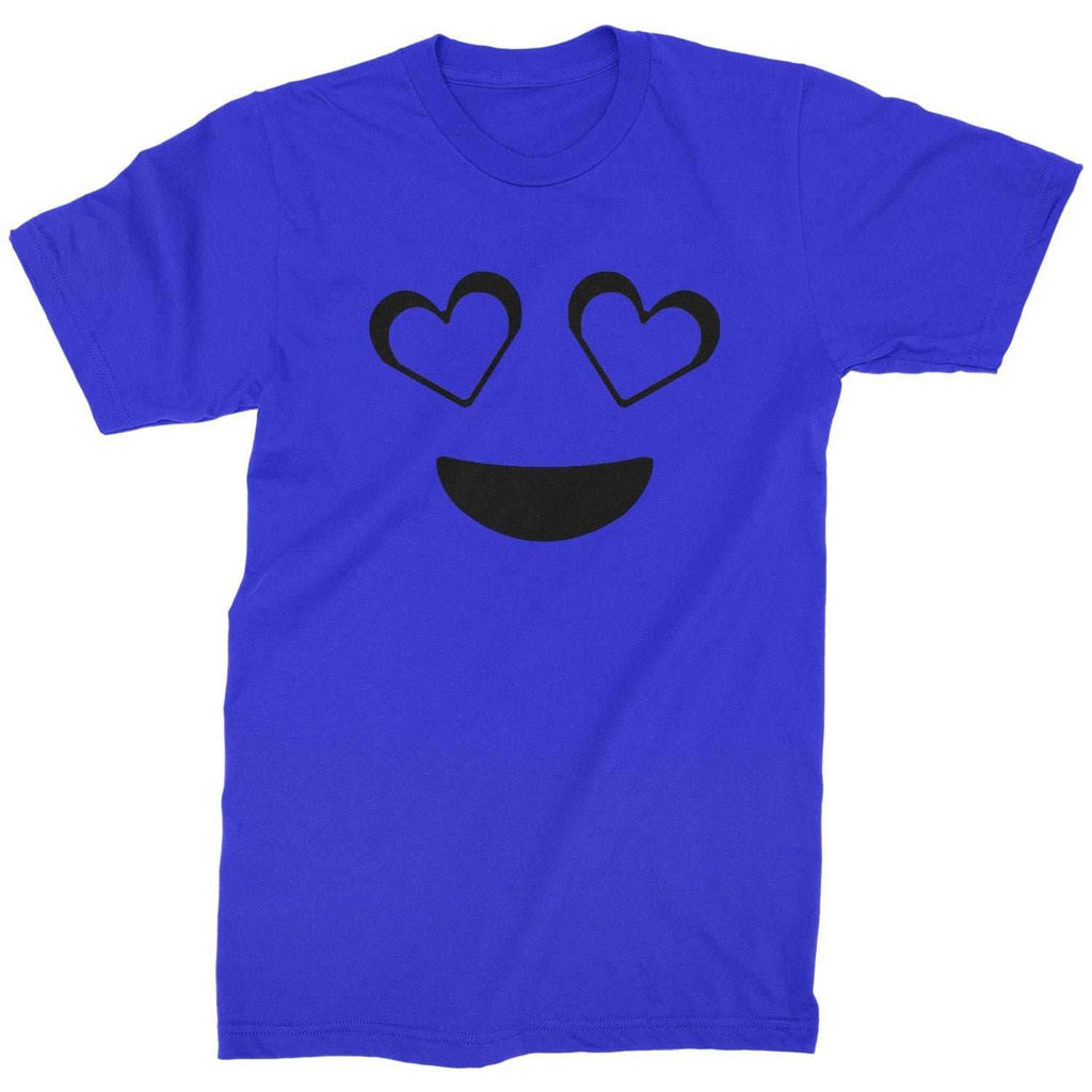 Emoticon Heart Eyes Smile Face Mens T-shirt - Royal Blue / Mens Small