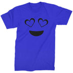 Emoticon Heart Eyes Smile Face Mens T-shirt - Royal Blue / Mens Small