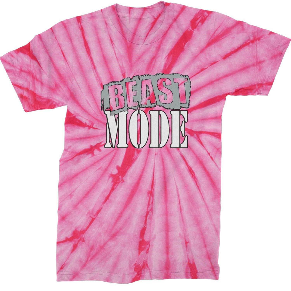 Beast Mode Training Gym Workout Mens T-shirt - Tie-Dye Spider Pink / Mens Small