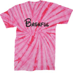 Bashful - 7 Dwarfs Costume Mens T-shirt - Tie-Dye Spider Pink / Mens Small
