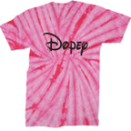 Dopey - 7 Dwarfs Costume Mens T-shirt - Tie-Dye Spider Pink / Mens Small