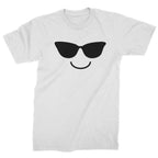 Emoticon Sunglasses Smile Face Mens T-shirt - White / Mens Small