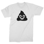 Emoticon Poop Face Smile Face Mens T-shirt - White / Mens Small