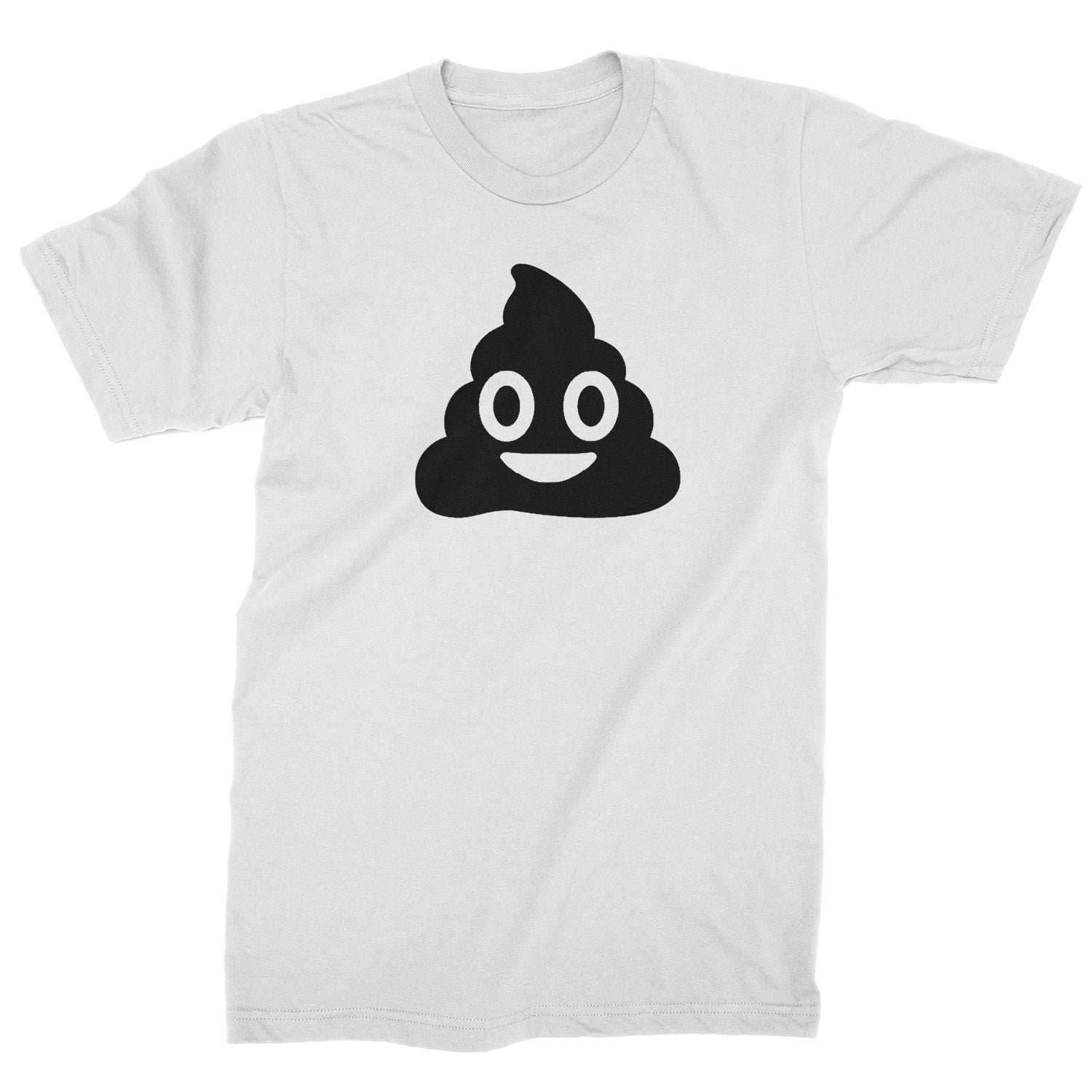 Emoticon Poop Face Smile Face Mens T-shirt - White / Mens Small