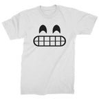 Emoticon Grinning Smile Face Mens T-shirt - White / Mens Small