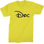 Doc - 7 Dwarfs Costume Mens T-shirt - Yellow / Mens Small
