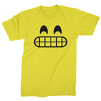 Emoticon Grinning Smile Face Mens T-shirt - Yellow / Mens Small