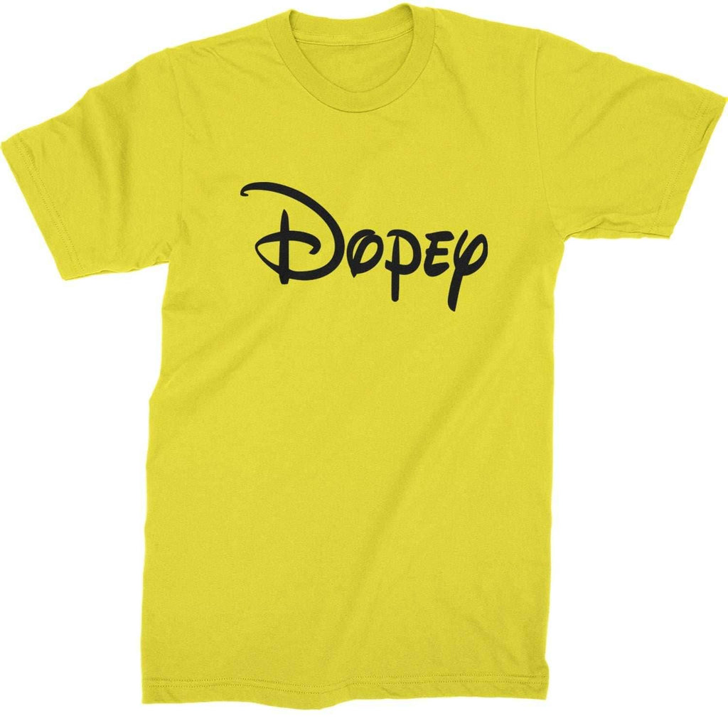 Dopey - 7 Dwarfs Costume Mens T-shirt - Yellow / Mens Small