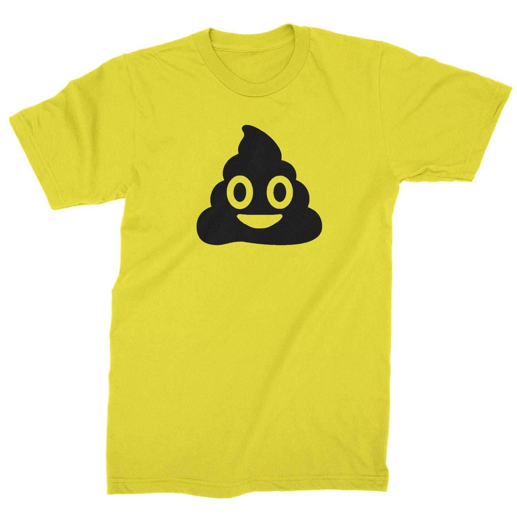 Emoticon Poop Face Smile Face Mens T-shirt - Yellow / Mens Small