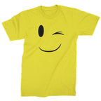Emoticon Winking Smile Face Mens T-shirt - Yellow / Mens Small