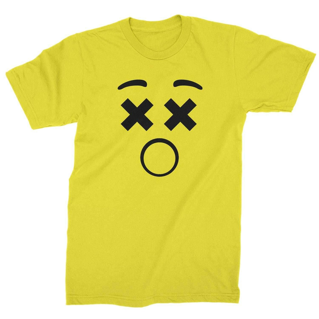 Emoticon XX Eyes Smile Face Mens T-shirt - Yellow / Mens Small