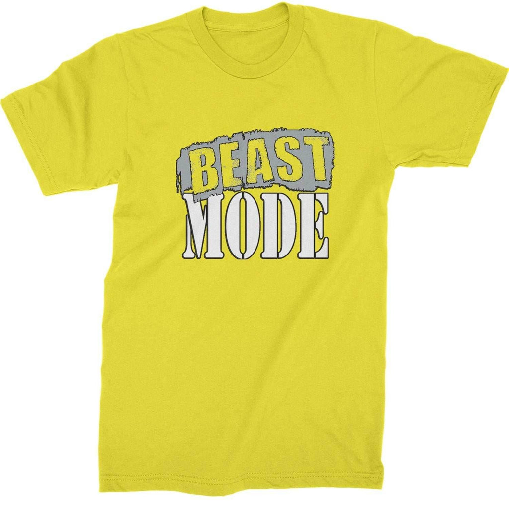 Beast Mode Training Gym Workout Mens T-shirt - Yellow / Mens Small
