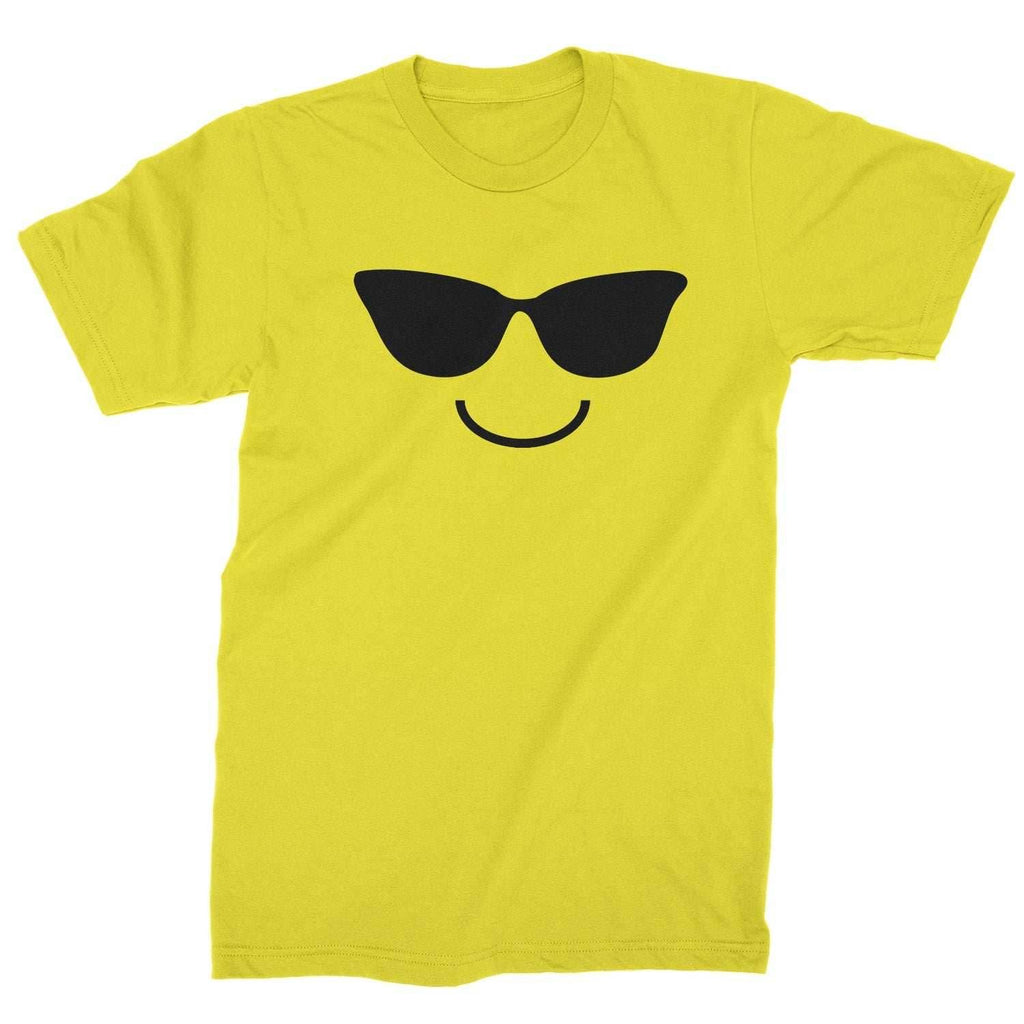 Emoticon Sunglasses Smile Face Mens T-shirt - Yellow / Mens Small