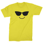 Emoticon Sunglasses Smile Face Mens T-shirt - Yellow / Mens Small
